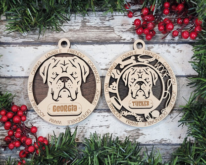 Customizable French Mastiff Ornament