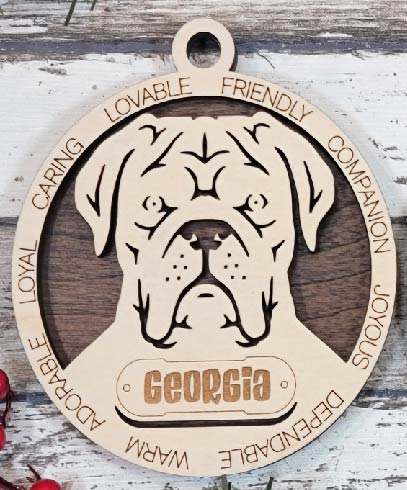 Customizable French Mastiff Ornament