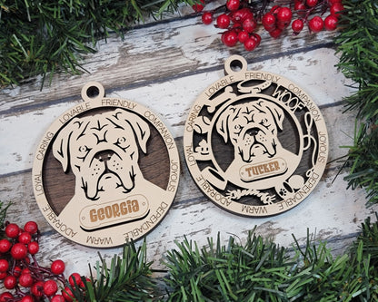 Customizable French Mastiff Ornament