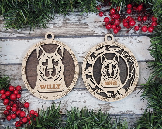 Customizable German Shepard Ornament