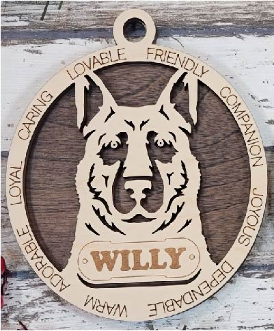 Customizable German Shepard Ornament