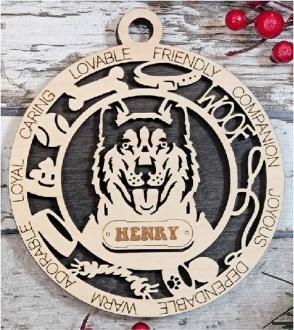 Customizable Husky Ornament