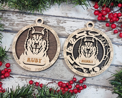 Customizable Husky Ornament