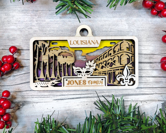 Customizable Louisiana Ornament