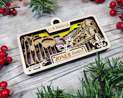 Customizable Louisiana Ornament