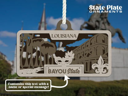 Customizable Louisiana Ornament