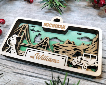 Customizable Michigan Ornament