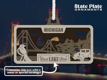 Customizable Michigan Ornament