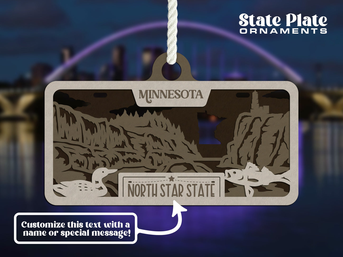 Customizable Minnesota Ornament