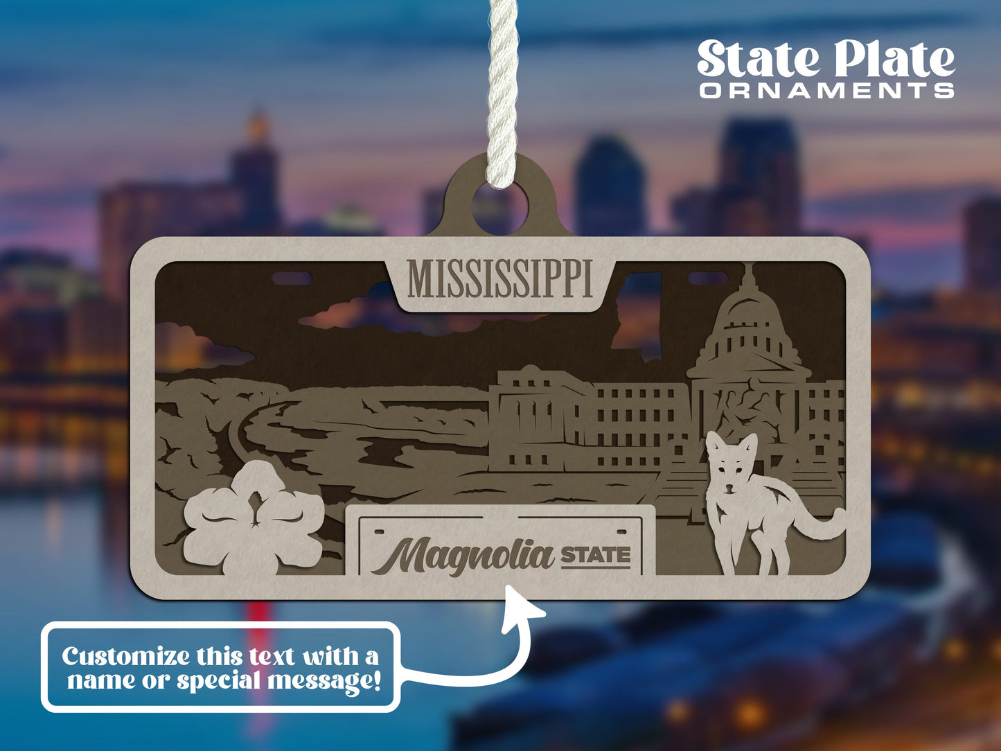 Customizable Mississippi Ornament