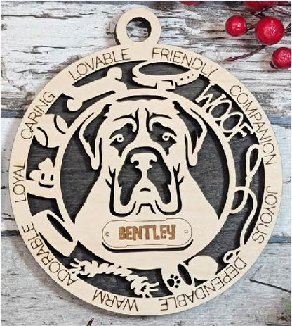 Customizable Mastiff Ornament