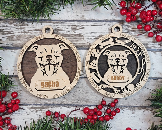 Customizable Pit Bull Ornament