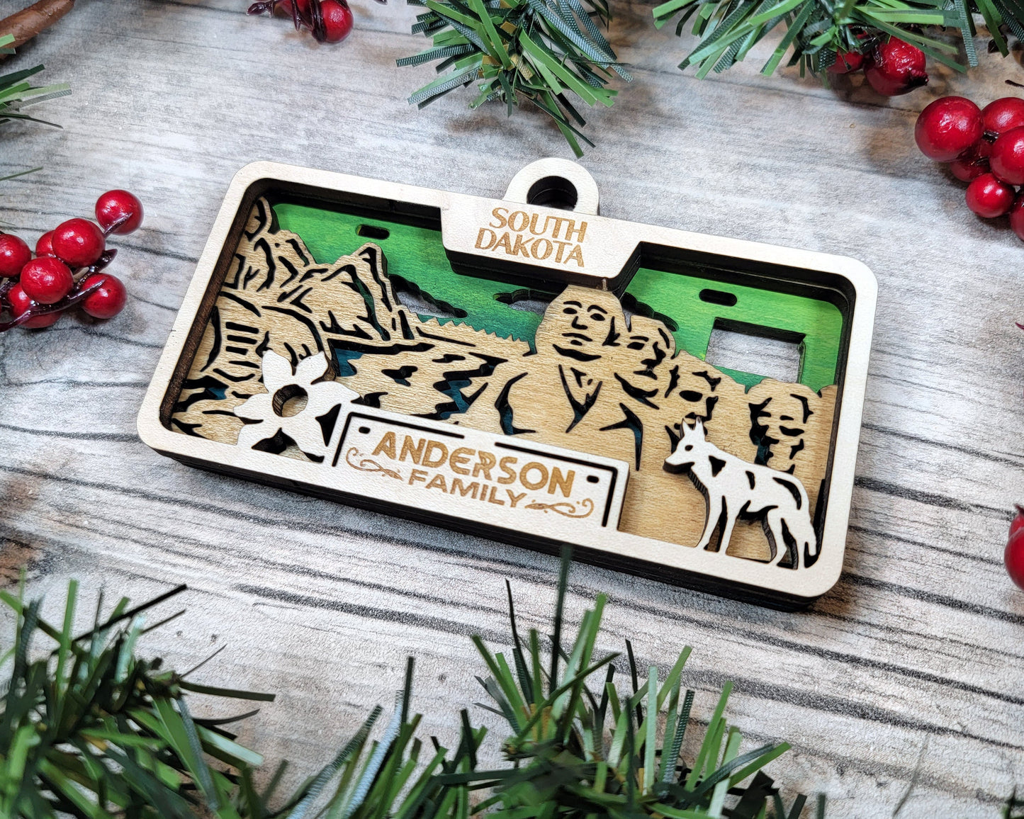 Customizable South Dakota Ornament