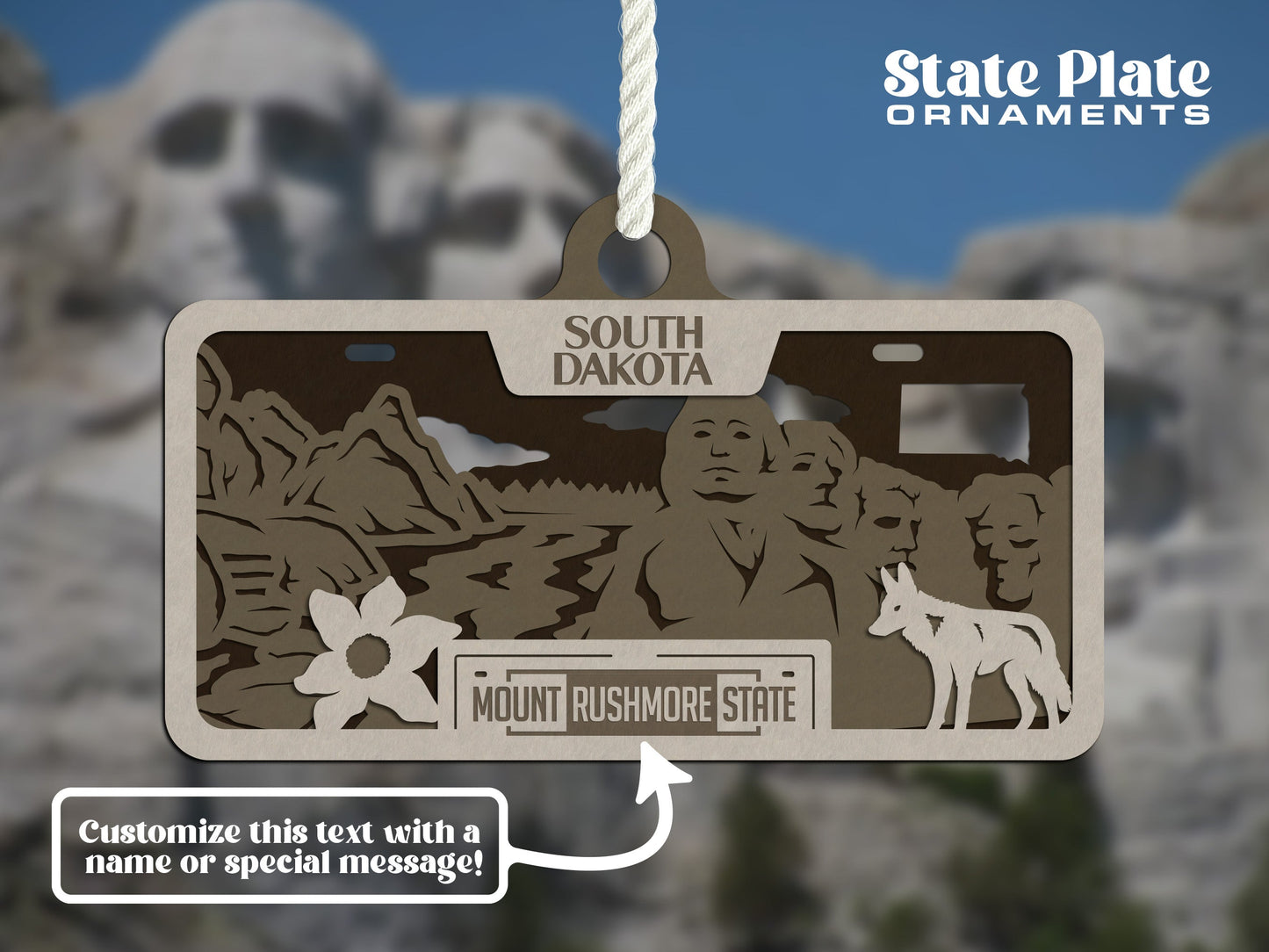 Customizable South Dakota Ornament