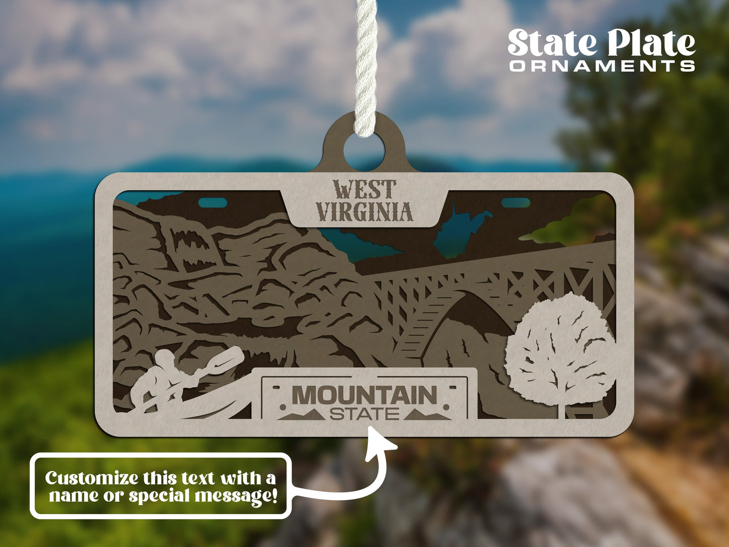 Customizable West Virginia Ornament