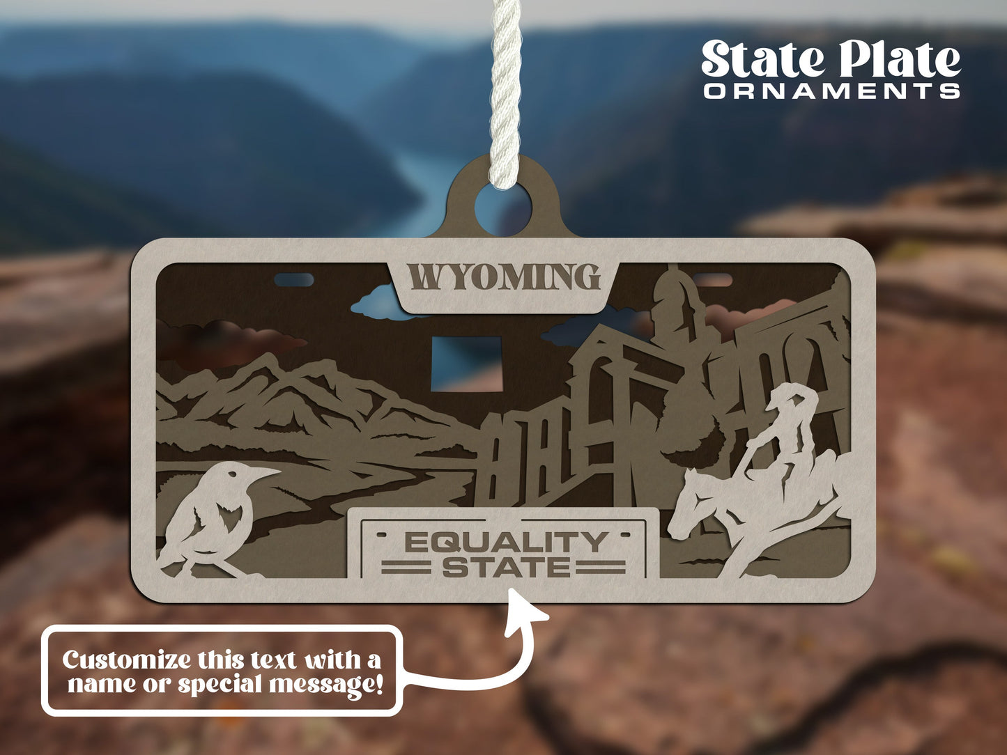 Customizable Wyoming Ornament