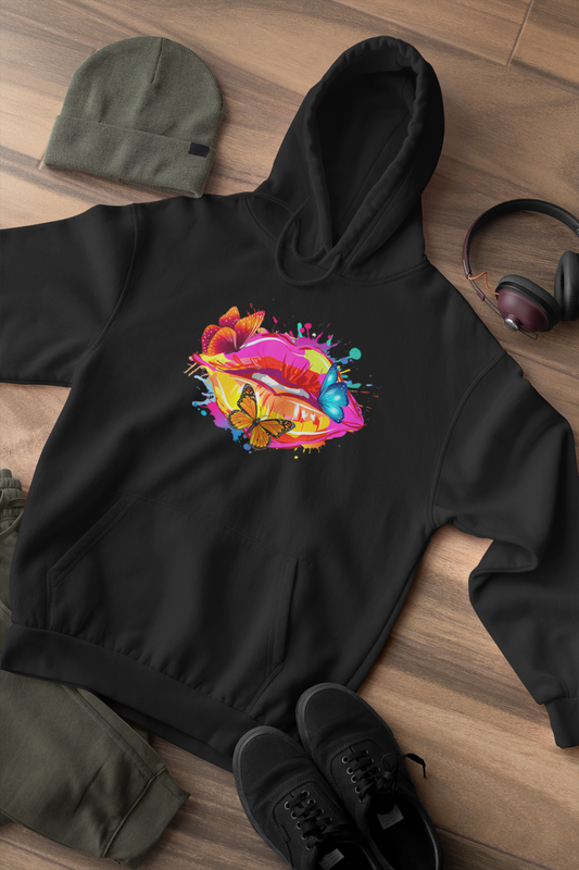 Black LGBTQ Lips and Butterflies hoodie