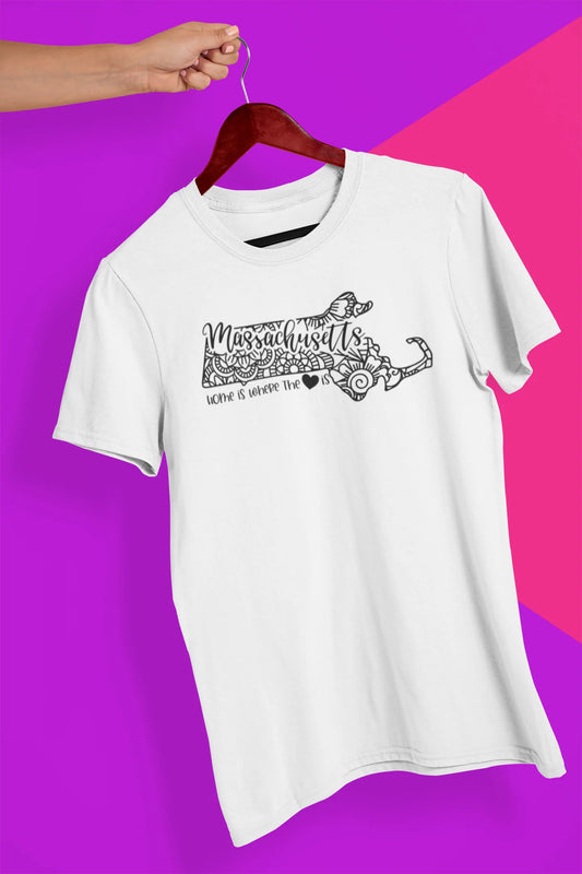 Shaka Brands | Graphic Tee's | Massachusetts Mandala Crew Neck T-Shirt