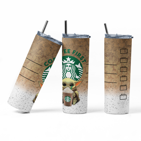 Shaka Brands | Tumblers | Baby Yoda Starbucks 20 oz. Skinny Tumbler