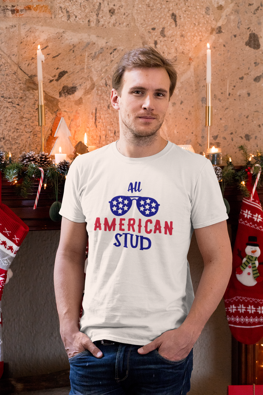 All American Stud 4th of July Crew neck T-Shirt Style